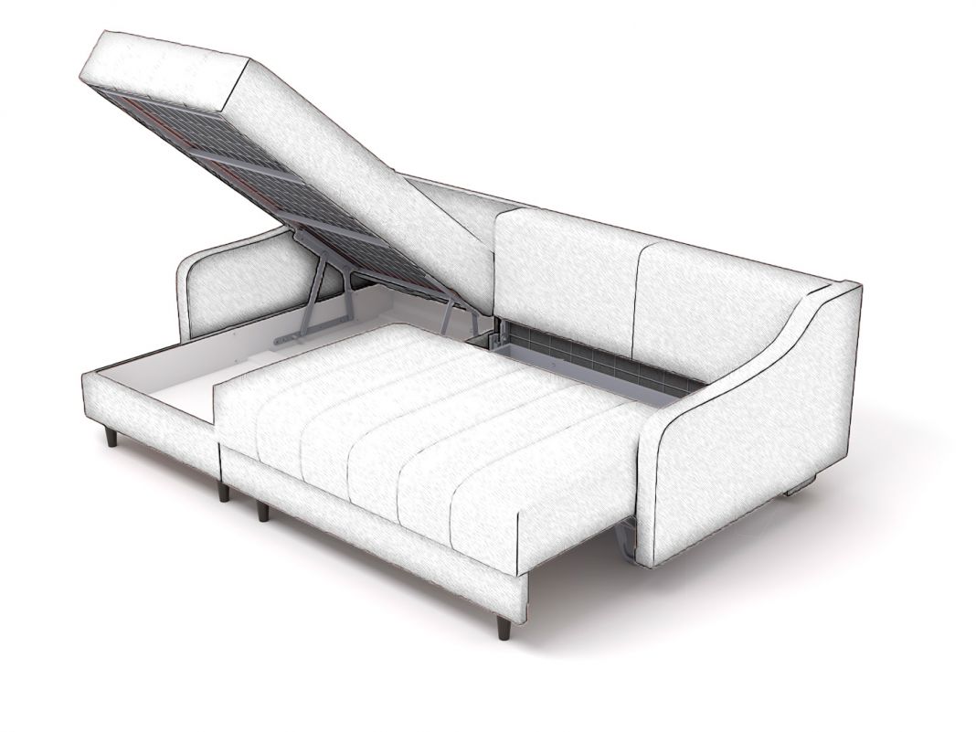 Угловой диван Женева цвет серый (фото 243808)