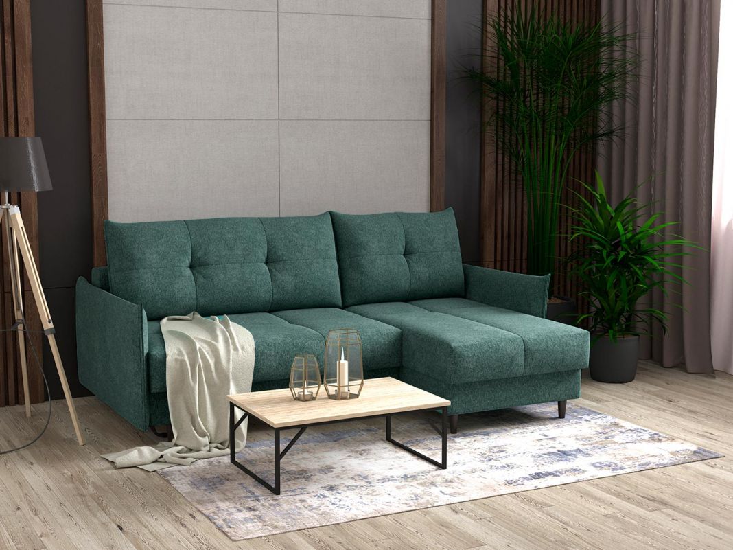 Угловой диван Каролина цвет зеленый (фото 250063)