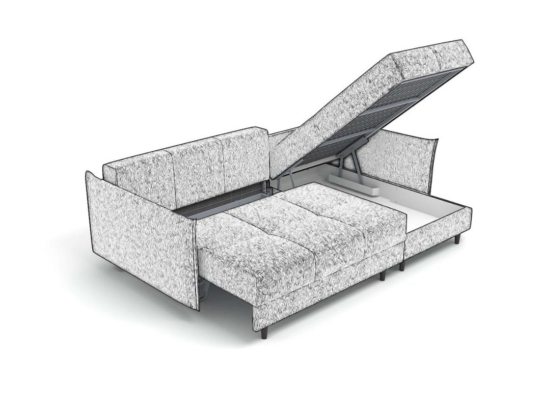 Угловой диван Каролина цвет оранжевый (фото 250340)