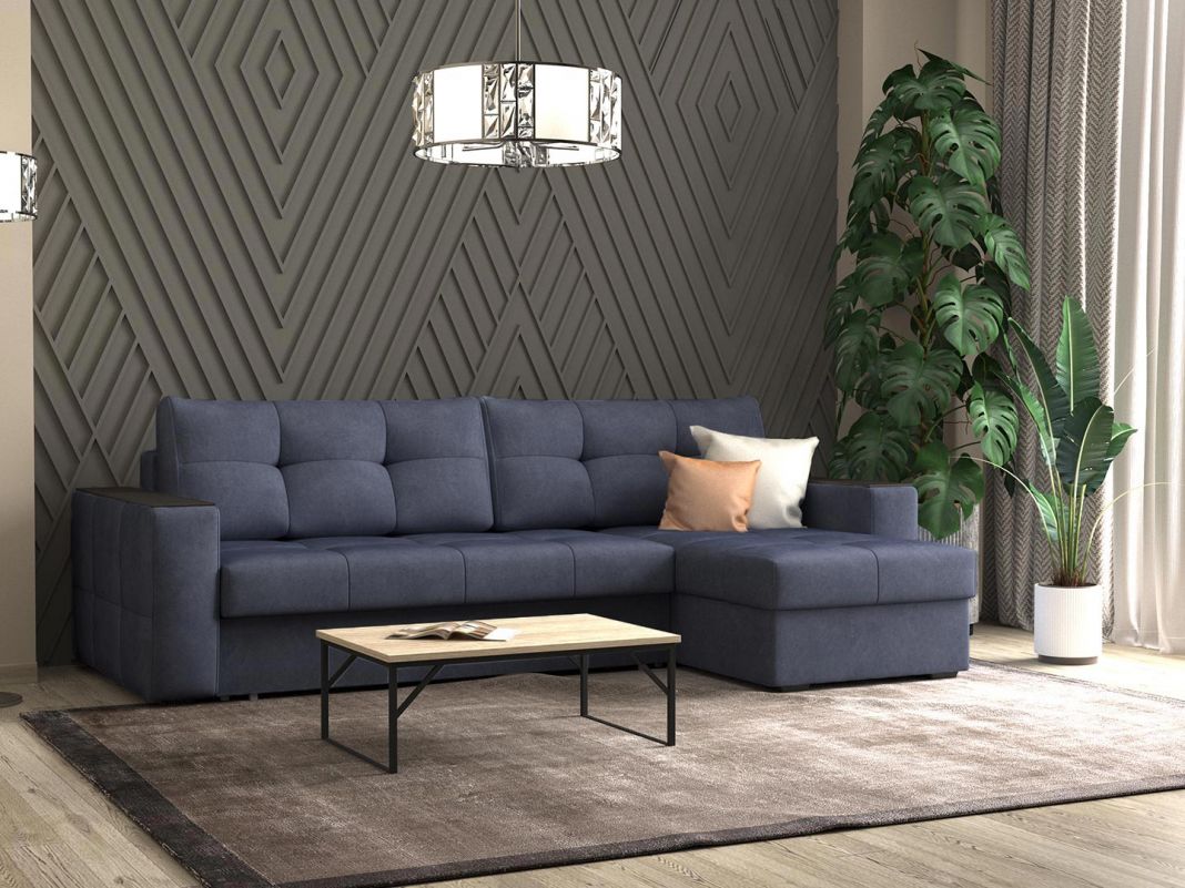 Угловой диван Сиэтл цвет синий (фото 256223)