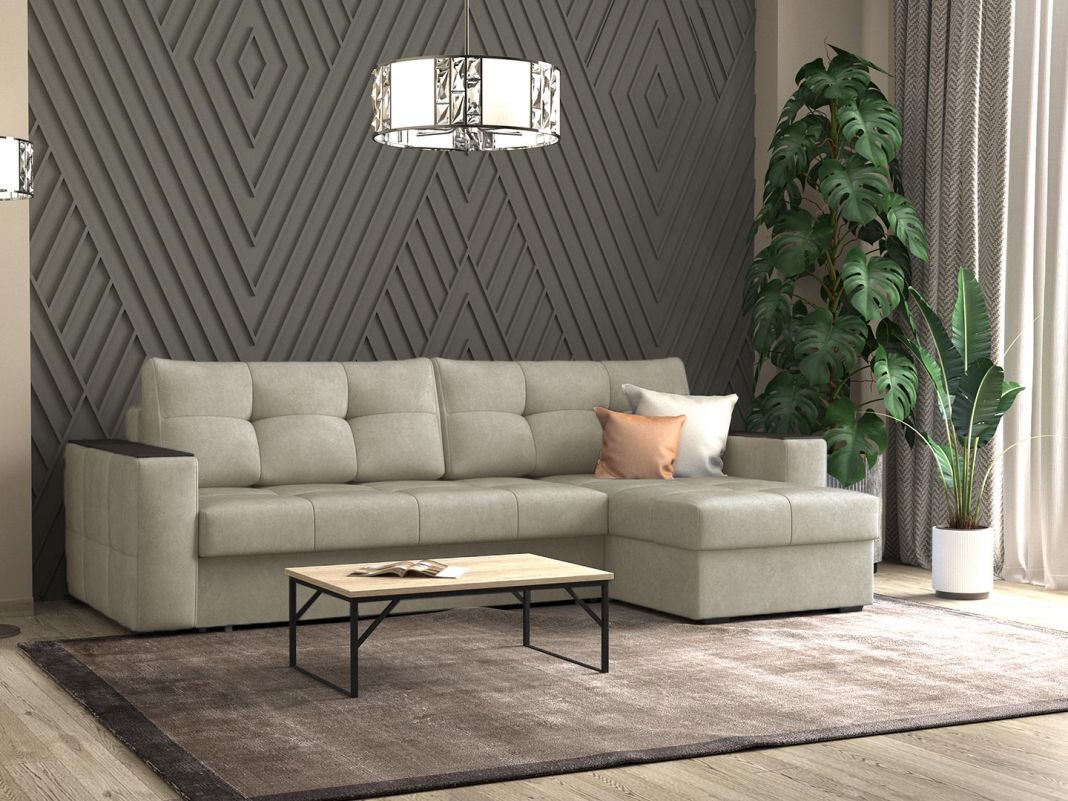 Угловой диван Сиэтл цвет бежевый (фото 256372)