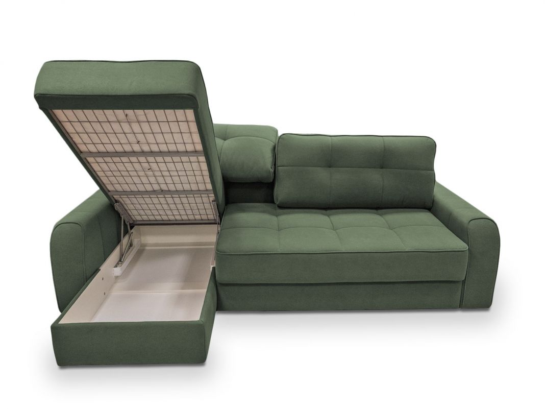 Угловой диван Кембридж реальное фото образца цвет зеленый (фото 279327)