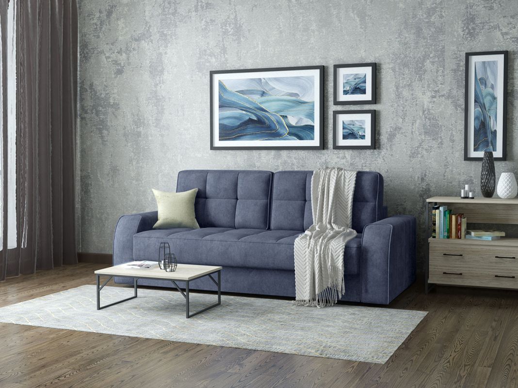 Диван Кембридж цвет синий,фиолетовый (фото 279288)