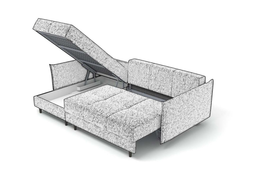 Угловой диван Каролина цвет белый,бежевый (фото 279104)