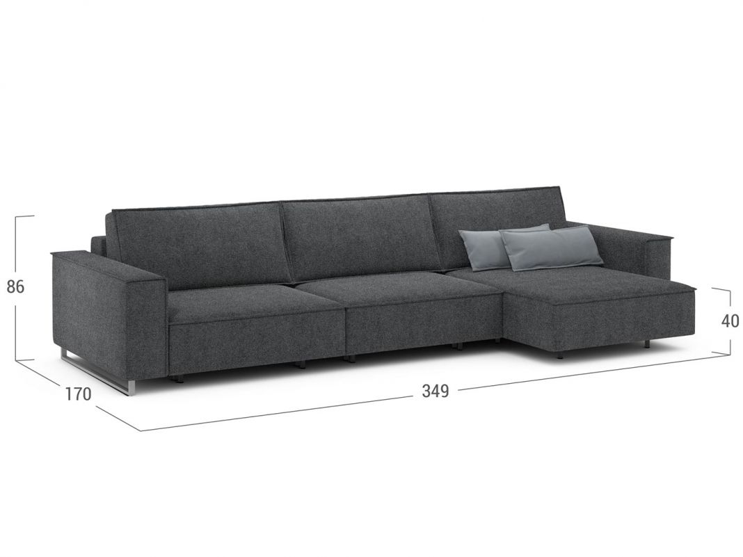 Угловой диван MOON 005 цвет серый (фото 302602)