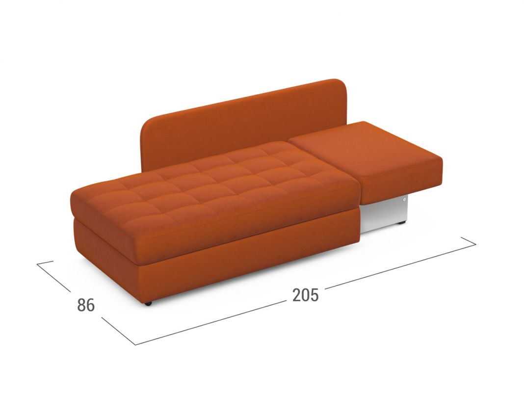 Диван кушетка MOON 074 цвет оранжевый,красный,терракот (фото 303088)
