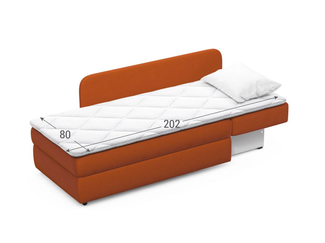 Диван кушетка MOON 074 цвет оранжевый,красный,терракот (фото 303089)