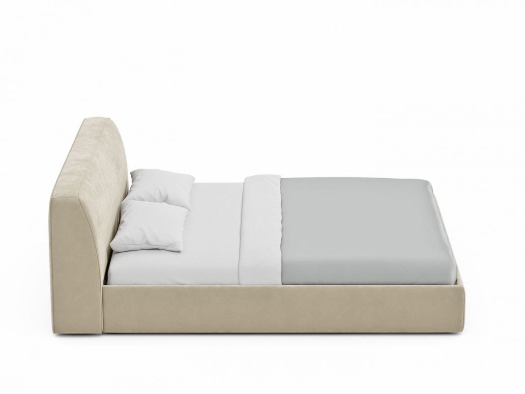 Кровать с подъёмным механизмом MOON 1008 цвет белый,бежевый (фото 303277)