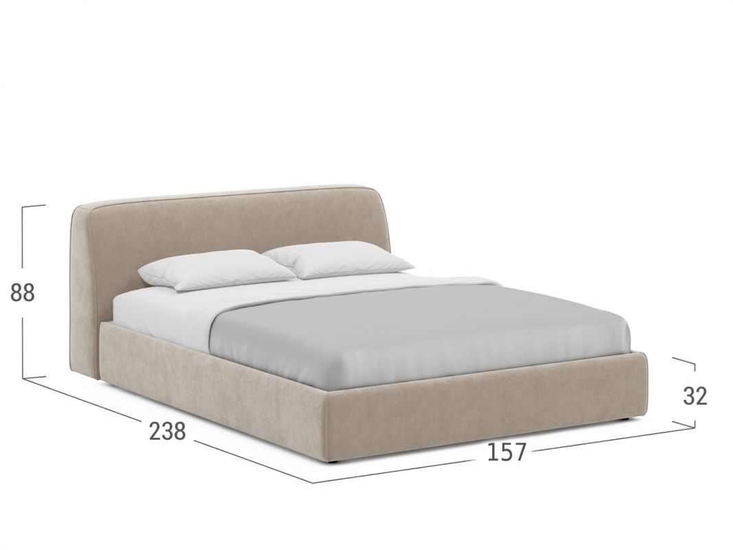 Кровать с подъёмным механизмом MOON 1008 цвет бежевый (фото 303296)