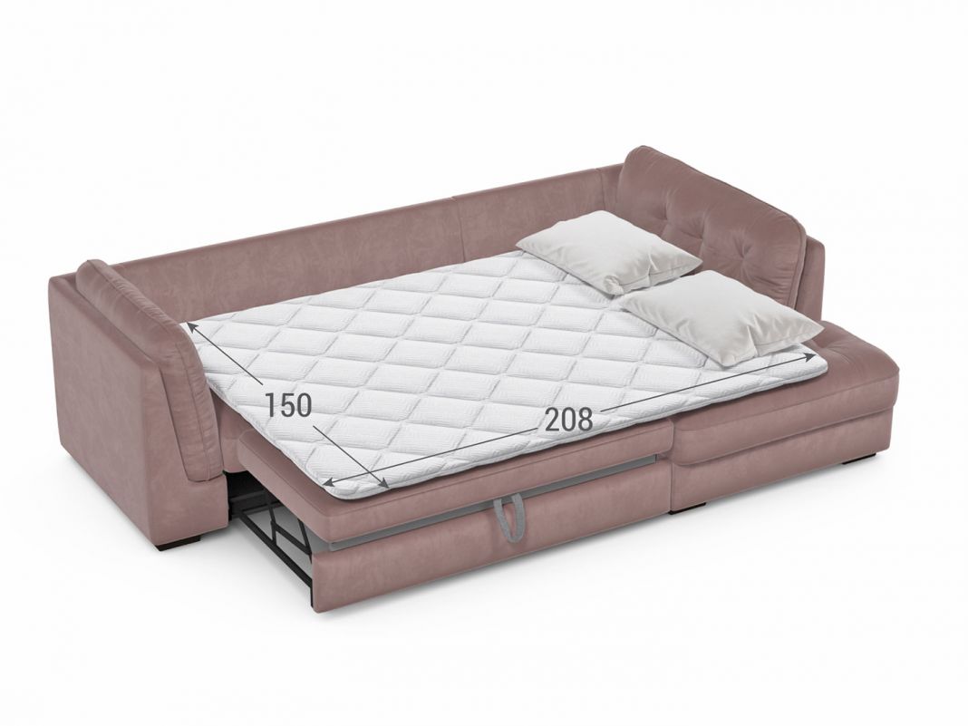 Угловой диван MOON 110 цвет розовый (фото 303985)