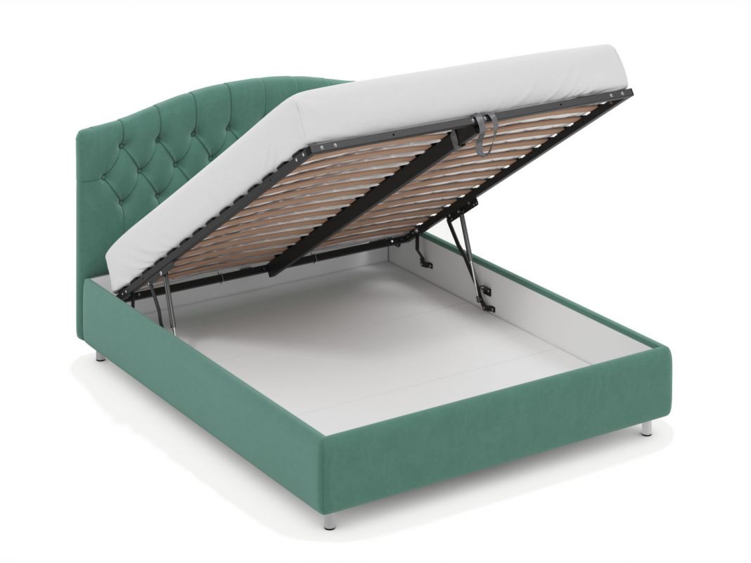 Кровать с подъемным механизмом MOON 1157 цвет зеленый (фото 312907)