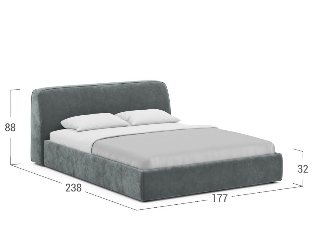 Кровать с подъёмным механизмом MOON 1008 цвет серый (фото 321719)