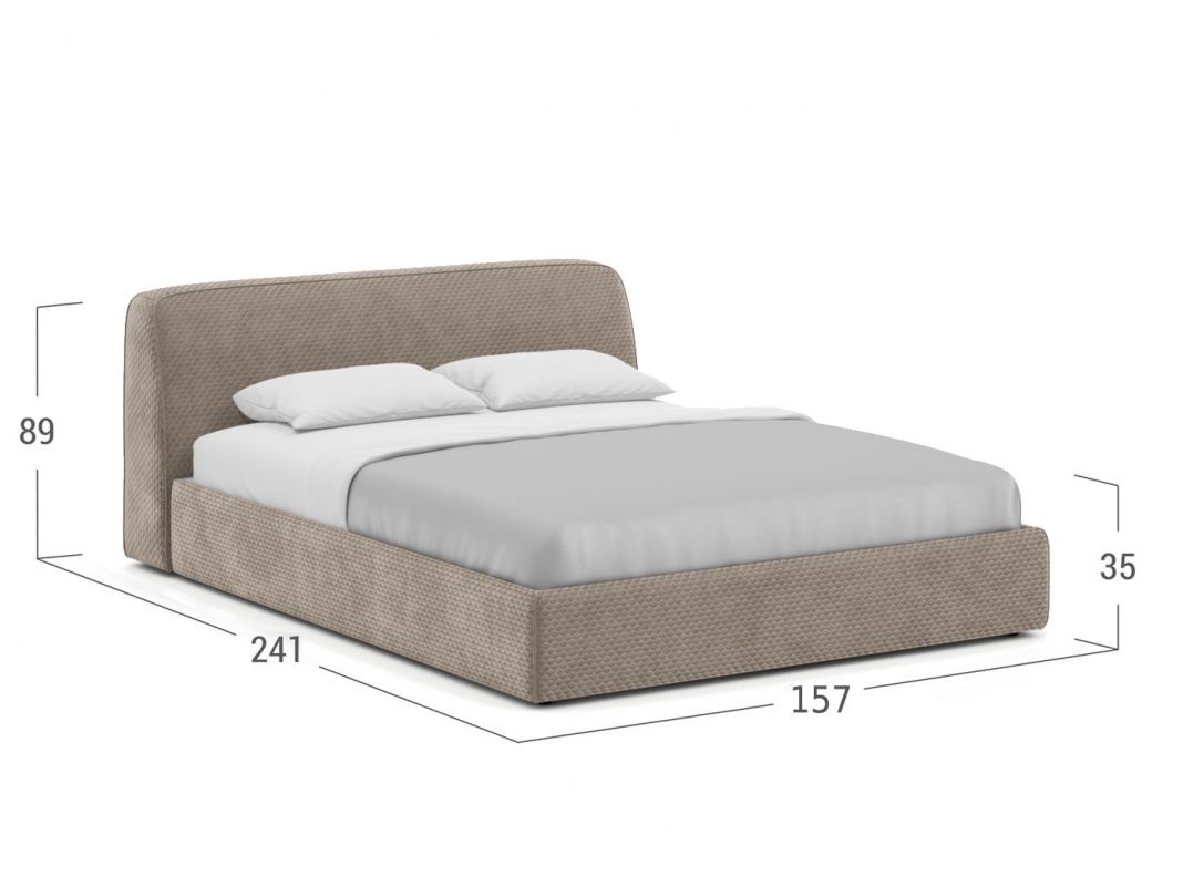 Кровать с подъёмным механизмом MOON 1008 цвет бежевый,коричневый (фото 321761)