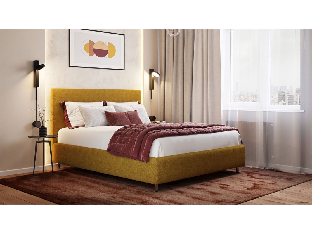 Кровать с подъемным механизмом MOON 1156 Arona цвет желтый (фото 322361)