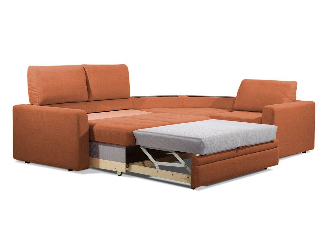 Угловой диван Бруно цвет красный,рыжый (фото 13687)