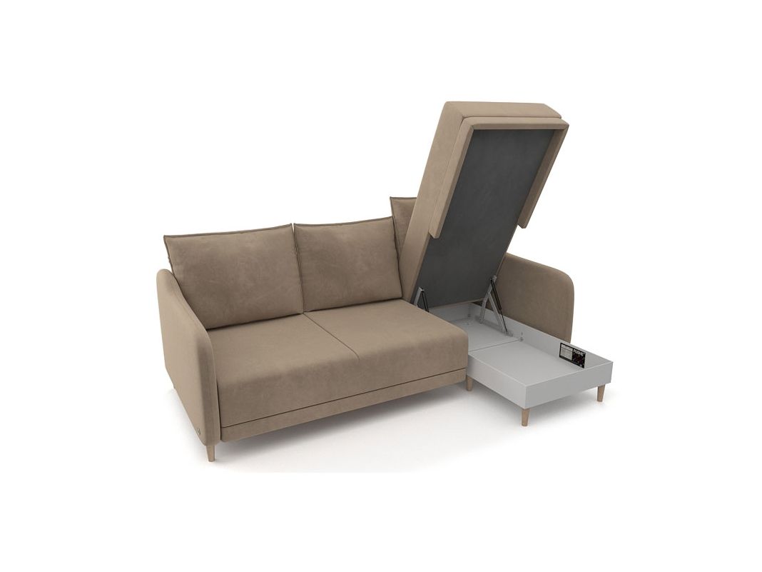 Угловой диван Бьерг цвет бежевый,коричневый (фото 324709)