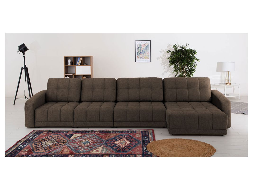 Угловой диван Джефферсон цвет коричневый (фото 325541)