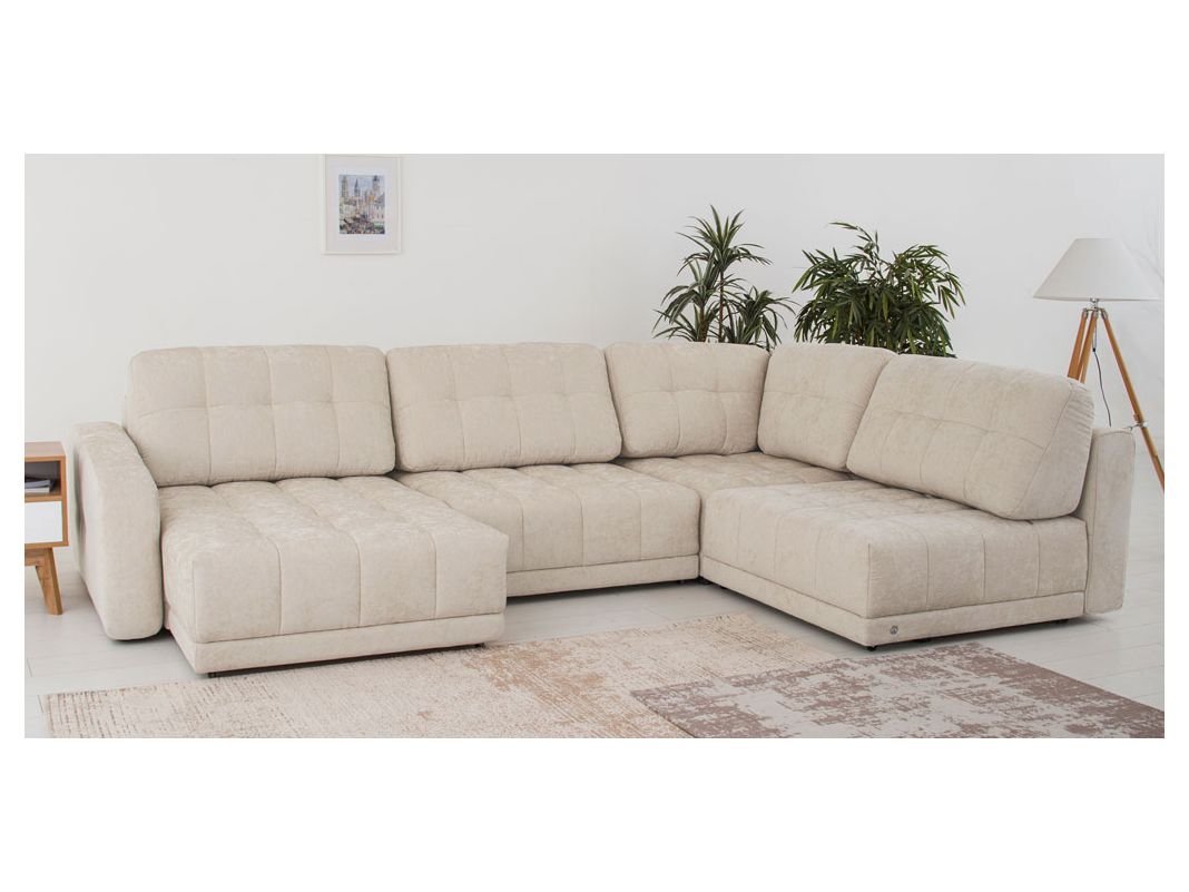 Угловой диван Джефферсон цвет белый,бежевый (фото 325581)