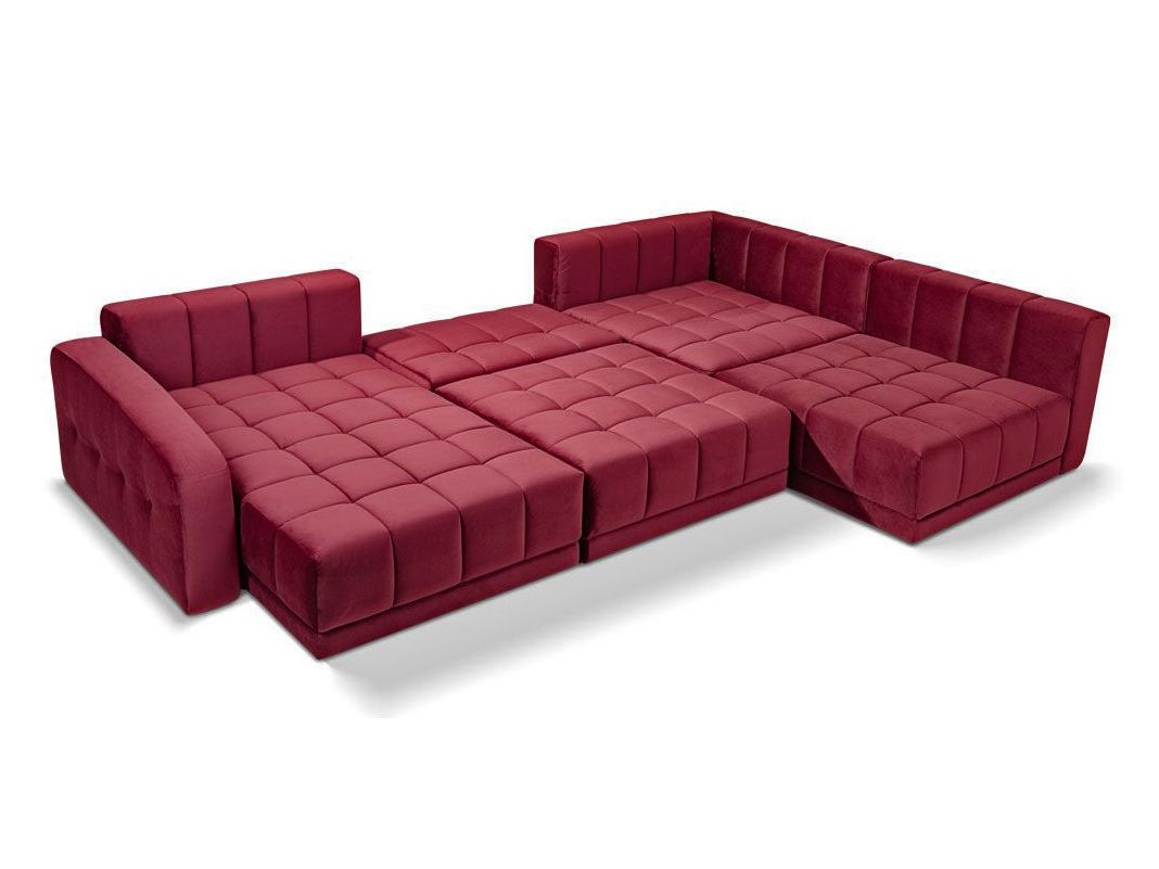 Угловой диван Джефферсон цвет красный,бордовый (фото 29538)