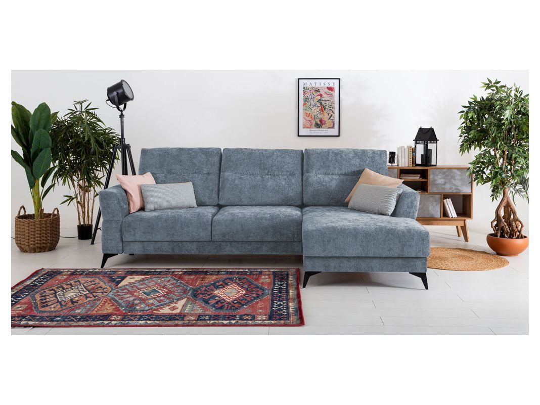 Угловой диван Хадсон цвет голубой (фото 326528)