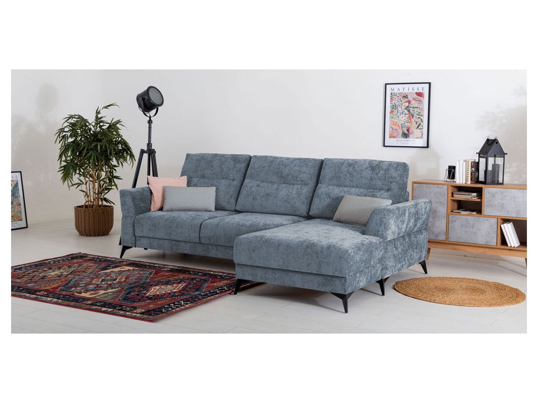 Угловой диван Хадсон цвет голубой (фото 326529)