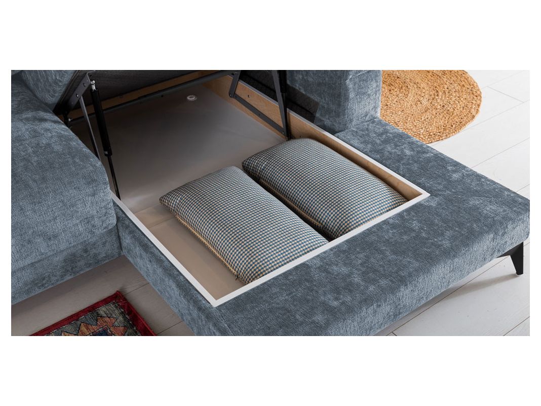 Угловой диван Хадсон цвет голубой (фото 326530)