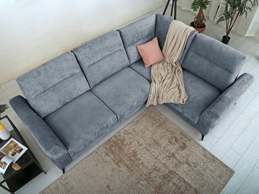 Угловой диван Хадсон цвет голубой (фото 326742)