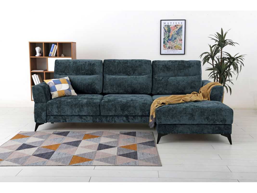 Угловой диван Хадсон цвет синий (фото 327026)