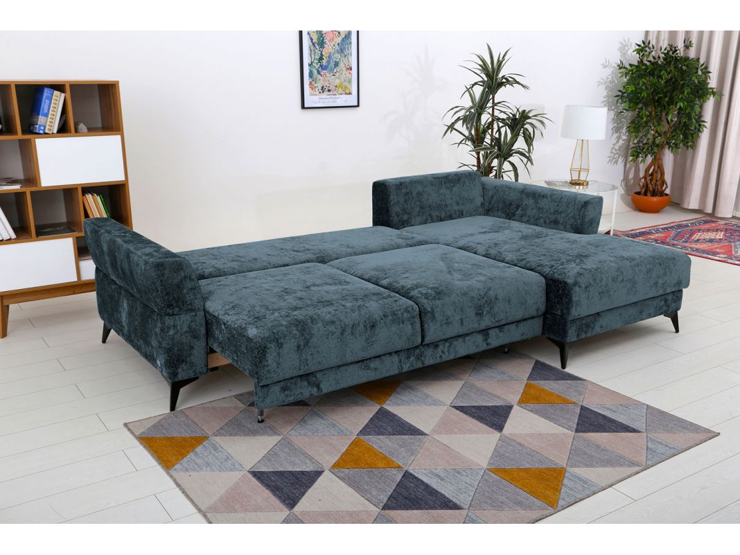 Угловой диван Хадсон цвет синий (фото 327028)