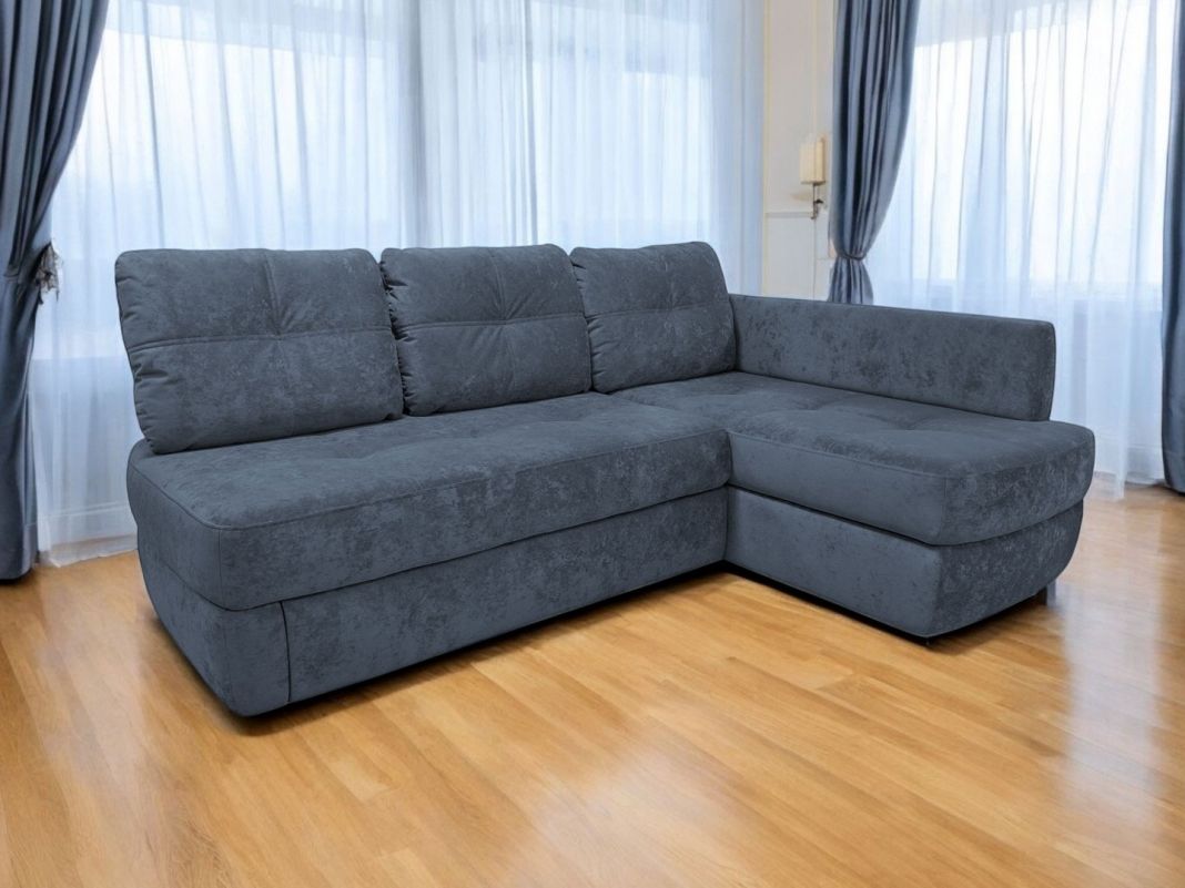 Угловой диван Арно реальное фото образца цвет синий,голубой (фото 328142)