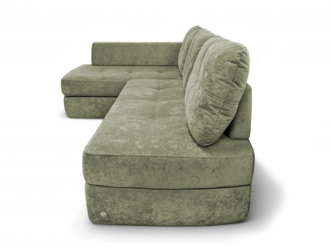 Угловой диван Арно реальное фото образца цвет зеленый,оливковый (фото 327972)