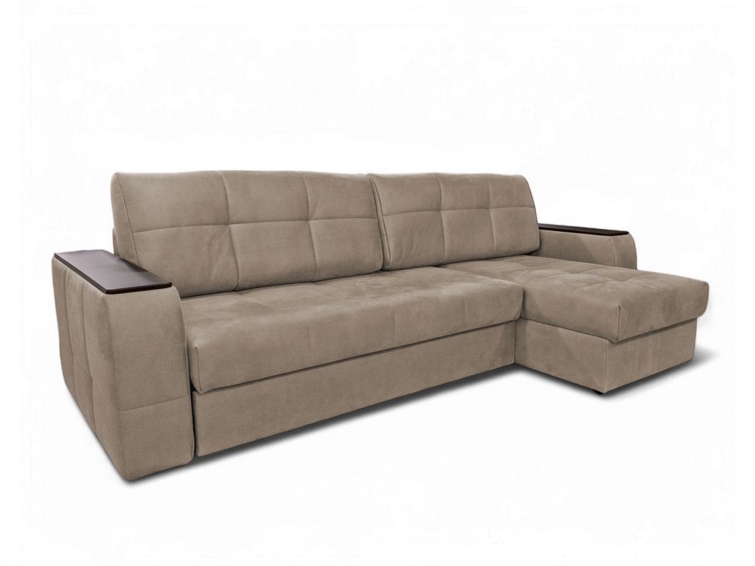 Угловой диван Сиэтл реальное фото образца цвет бежевый,коричневый (фото 330494)