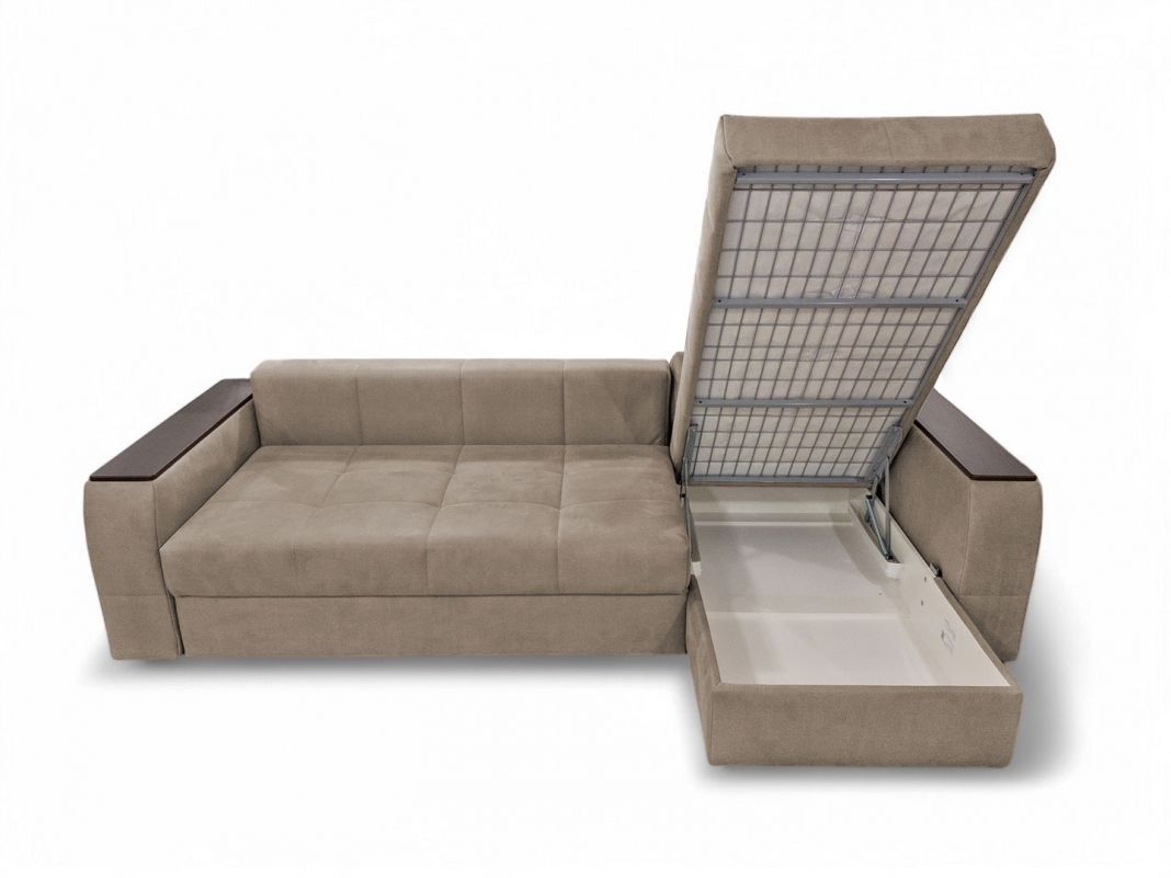 Угловой диван Сиэтл реальное фото образца цвет бежевый,коричневый (фото 330497)