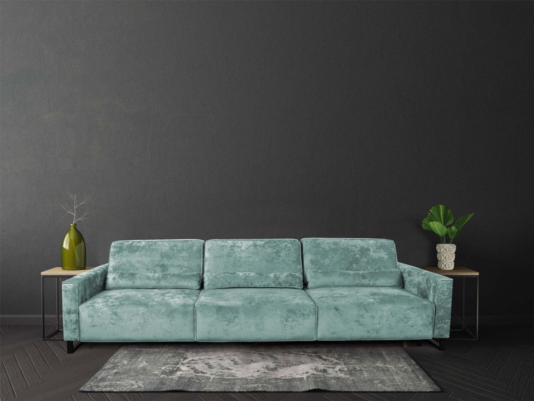 Диван Портленд трехсекционный реальное фото образца цвет зеленый,мята (фото 330455)