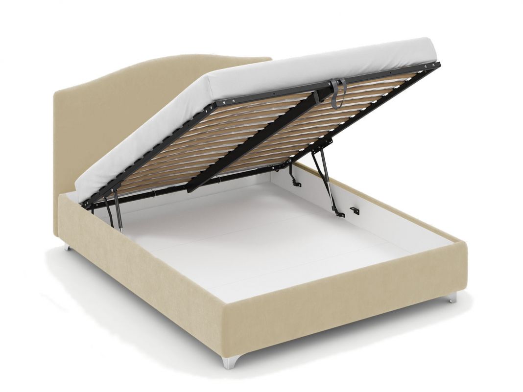 Кровать с подъемным механизмом MOON 1158 цвет бежевый (фото 337453)