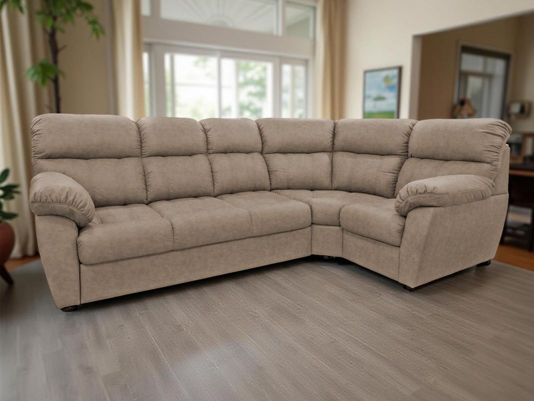 Угловой диван Монако цвет бежевый,коричневый (фото 341845)