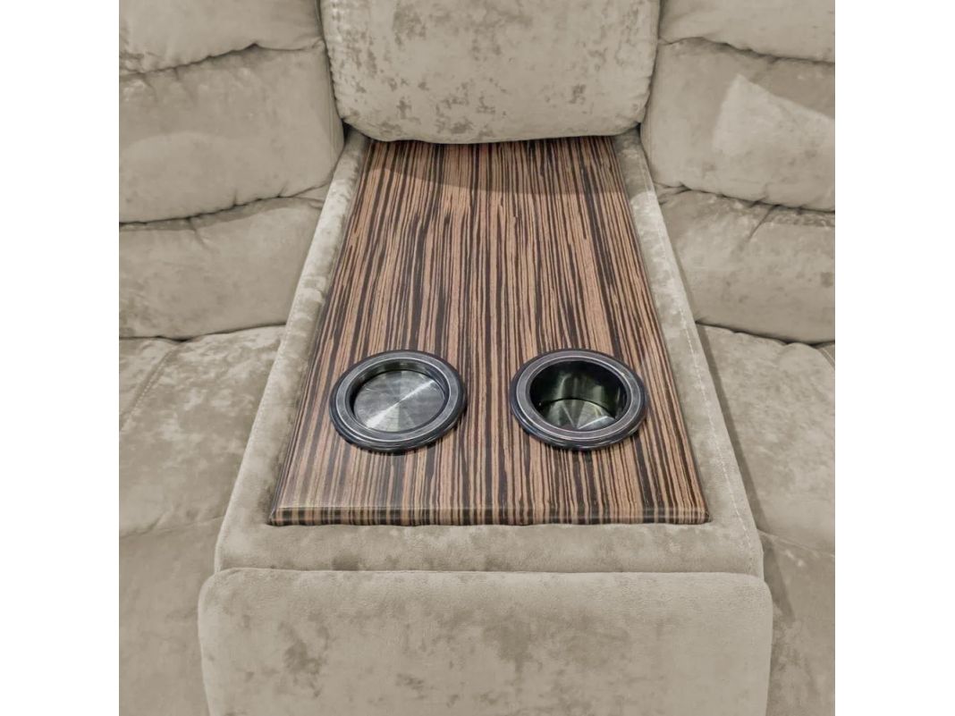 Диван реклайнер с баром Маранта цвет бежевый (фото 341185)