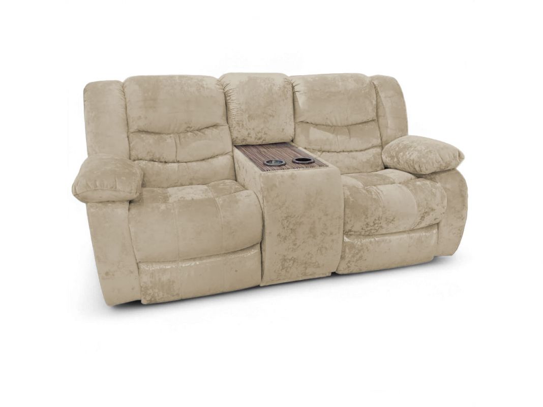 Диван реклайнер с баром Маранта цвет бежевый (фото 341180)