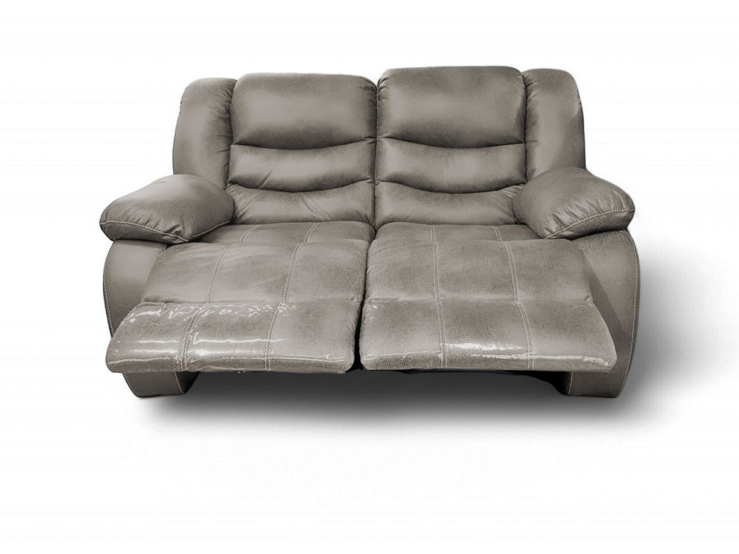 Диван реклайнер 2-x местный Маранта цвет серый (фото 341656)