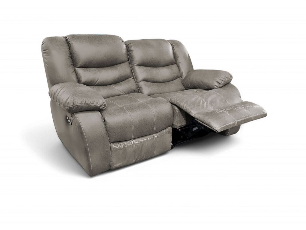 Диван реклайнер 2-x местный Маранта цвет серый (фото 341658)