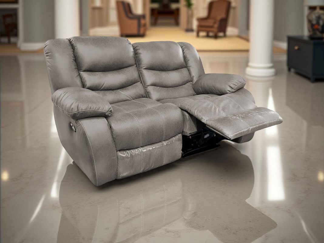 Диван реклайнер 2-x местный Маранта цвет серый (фото 341661)
