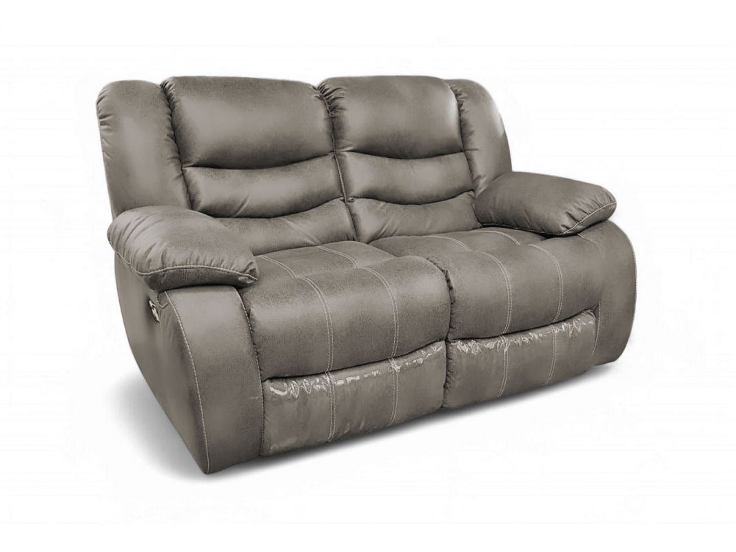 Диван реклайнер 2-x местный Маранта цвет серый (фото 341653)