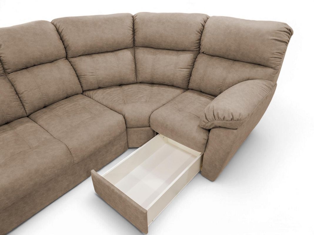 Угловой диван Монако цвет бежевый,коричневый (фото 341895)