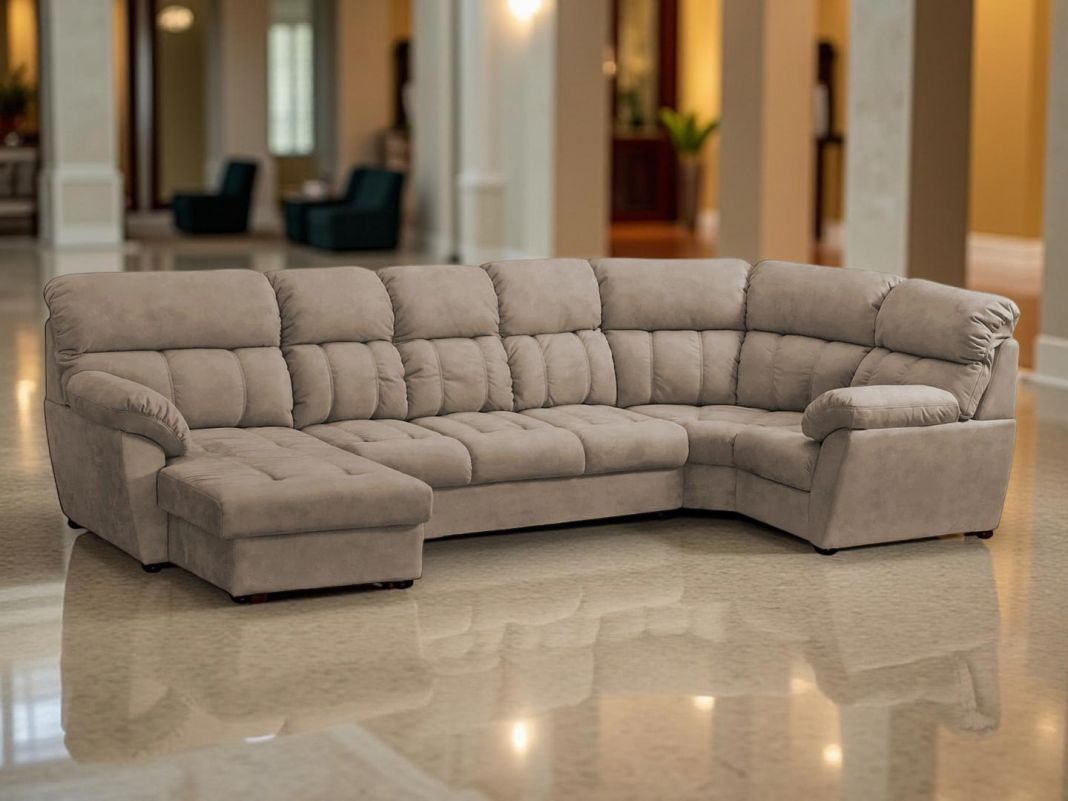 Угловой диван Монако цвет бежевый,коричневый (фото 341888)