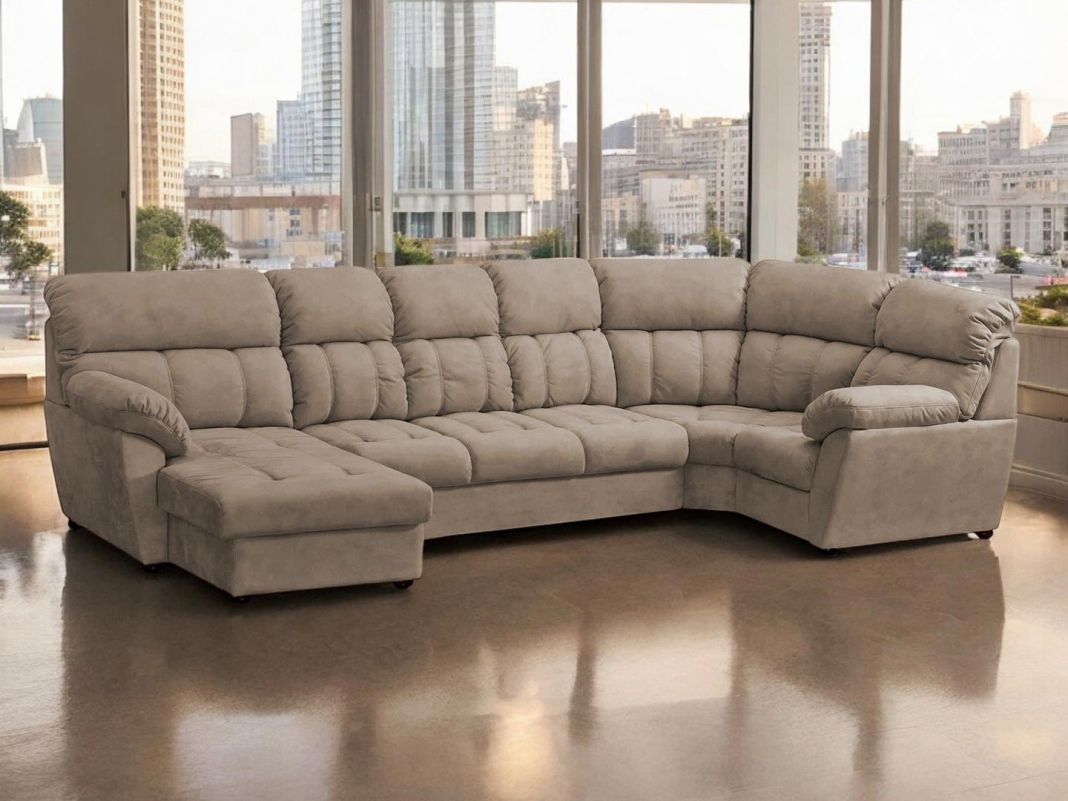 Угловой диван Монако цвет бежевый,коричневый (фото 341889)