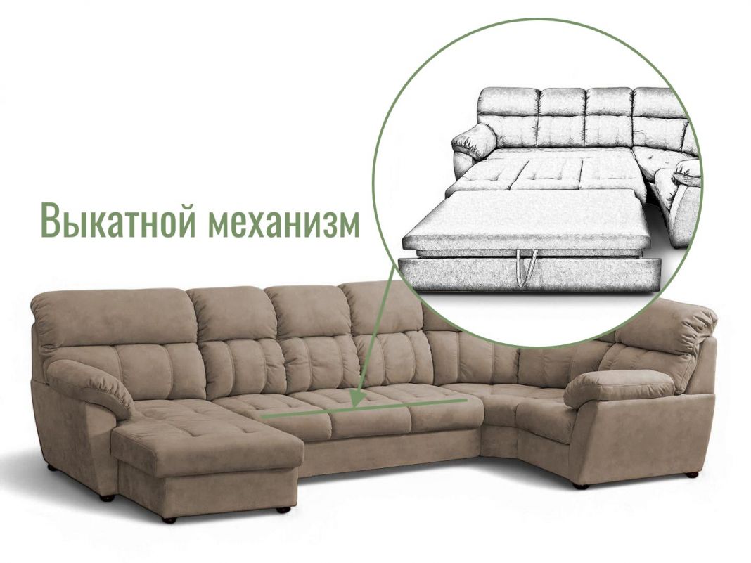 Угловой диван Монако цвет бежевый,коричневый (фото 341890)