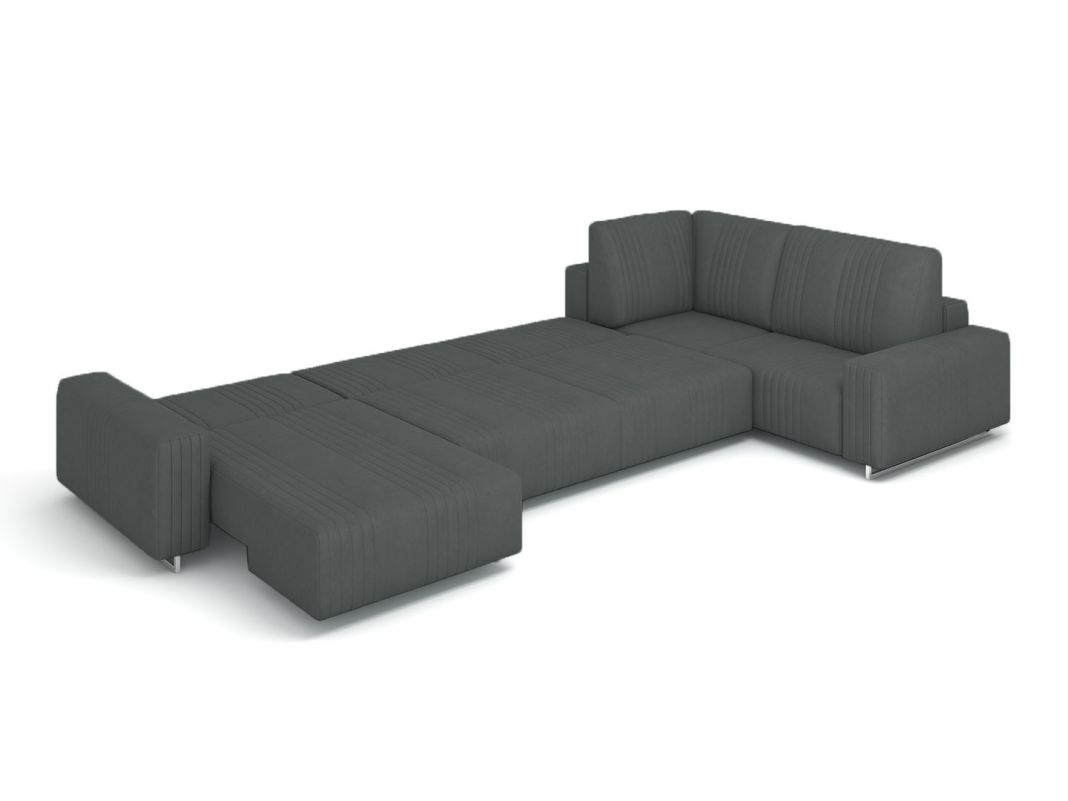 Угловой диван Уолтер цвет черный,серый (фото 342519)