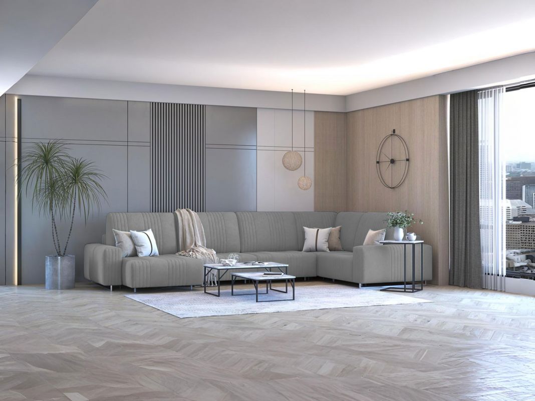 Угловой диван Уолтер цвет серый (фото 342793)