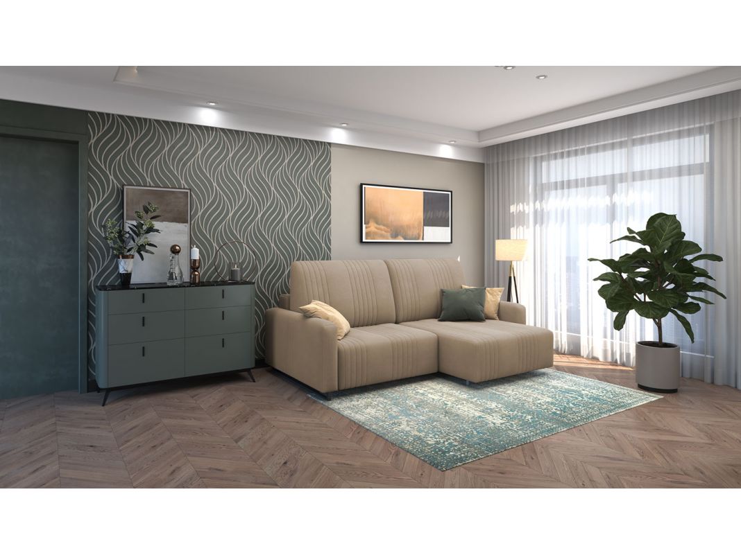 Угловой диван Уолтер цвет бежевый,коричневый (фото 342814)