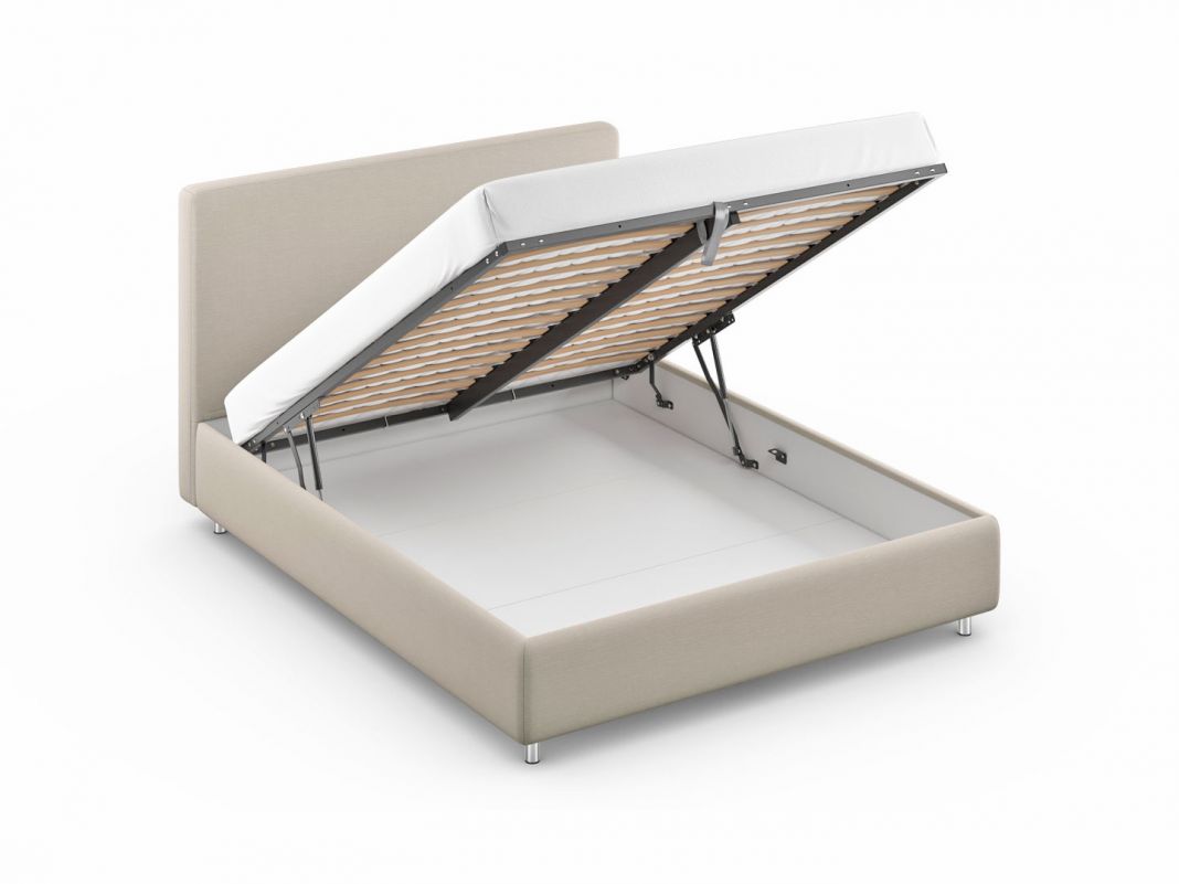 Кровать с подъемным механизмом MOON 1166 цвет бежевый (фото 190542)